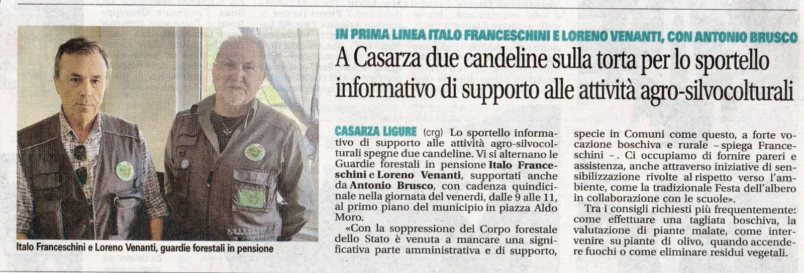 2 anni sportello Casarza